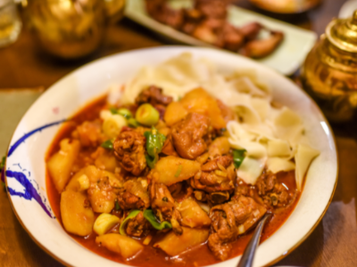 解鎖新疆大盤雞配褲帶面，再也不用去外面吃了！